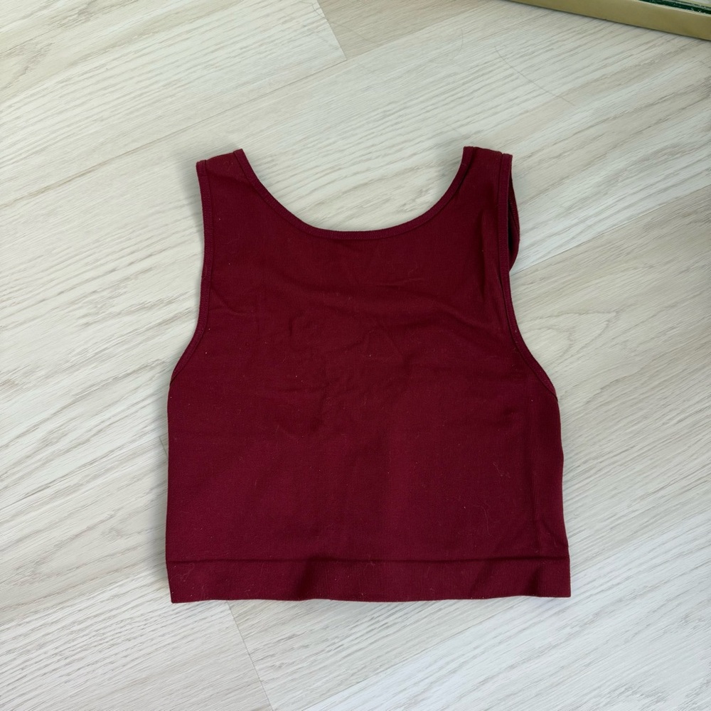 Free People Burgundy Crop Top